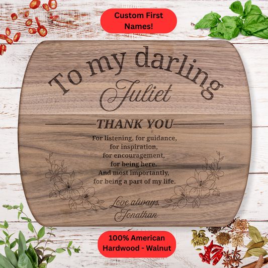 Personalized couples Cutting Board. Custom Name Kitchen Gift. Wedding or Anniversary Gift. Valentines Day Gift