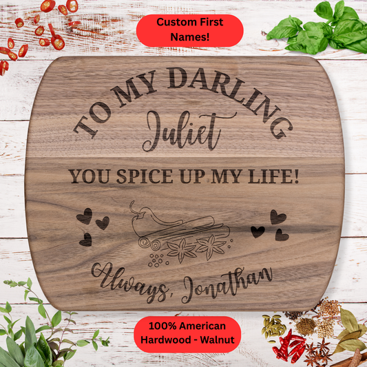 Personalized Romantic Cutting Board. Custom Love Gift. Wedding or Anniversary Gift. Valentines Day Gift