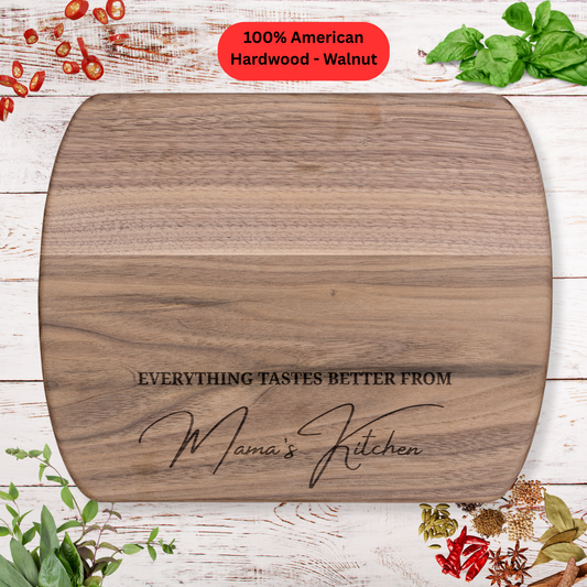 Cutting board for Mom. Mother’s Day Gift for Mom, Engraved Wooden Kitchen Decor. Maple or Walnut