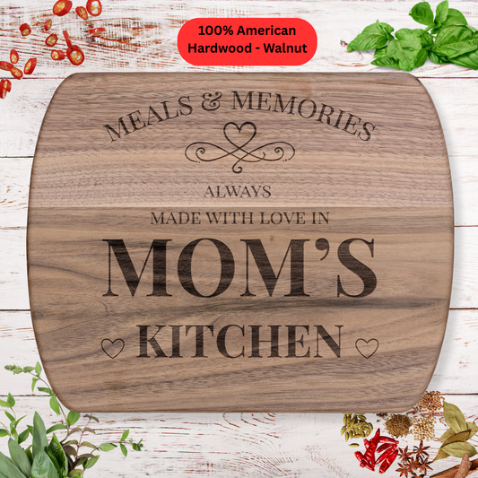 Engraved Cutting Board for Mom. Mother’s Day Gift. Walnut or Maple