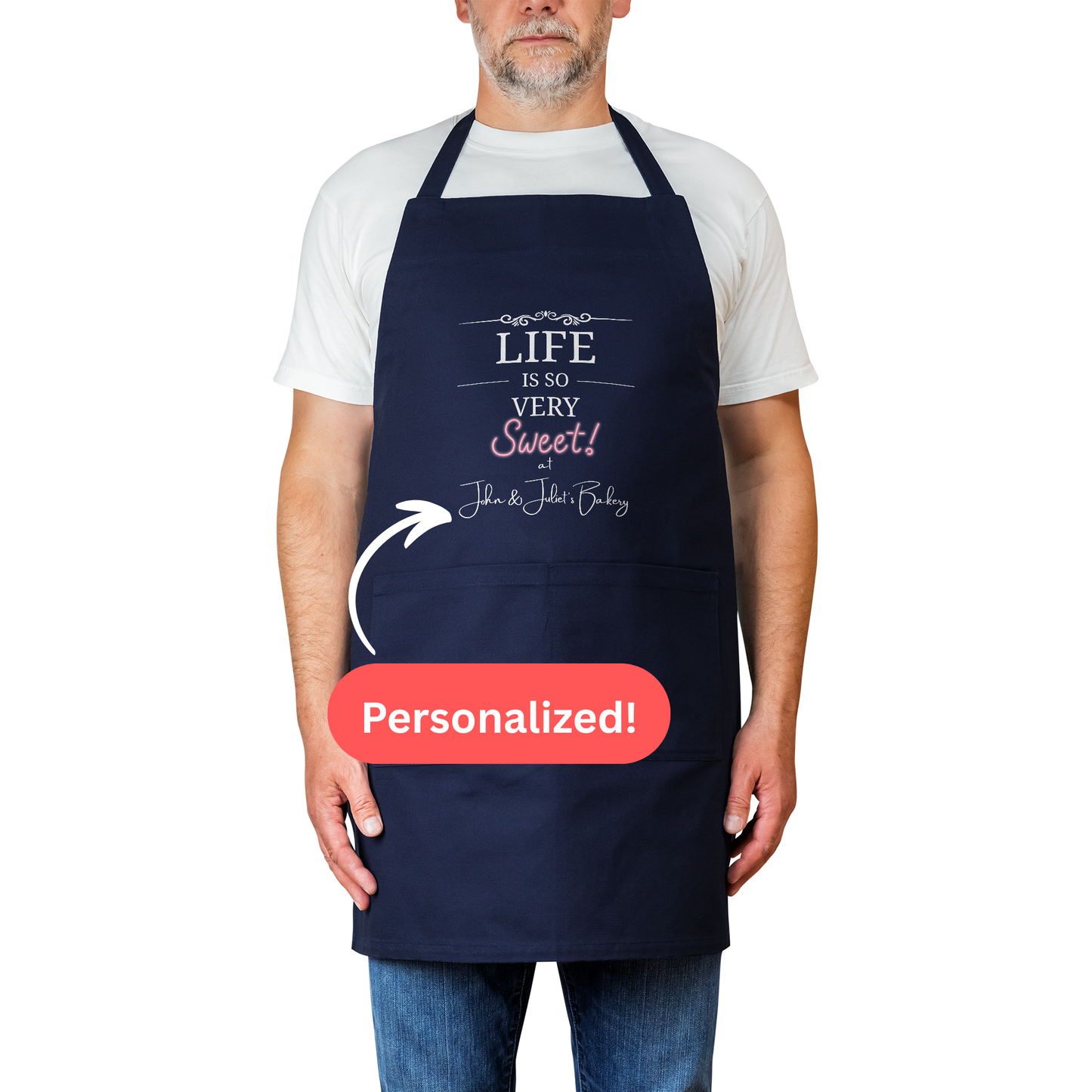 Personalized Couples Apron. Heavy Cotton. Life is So Very Sweet. Foodie Couples. Wedding Gift. Anniversary Gift
