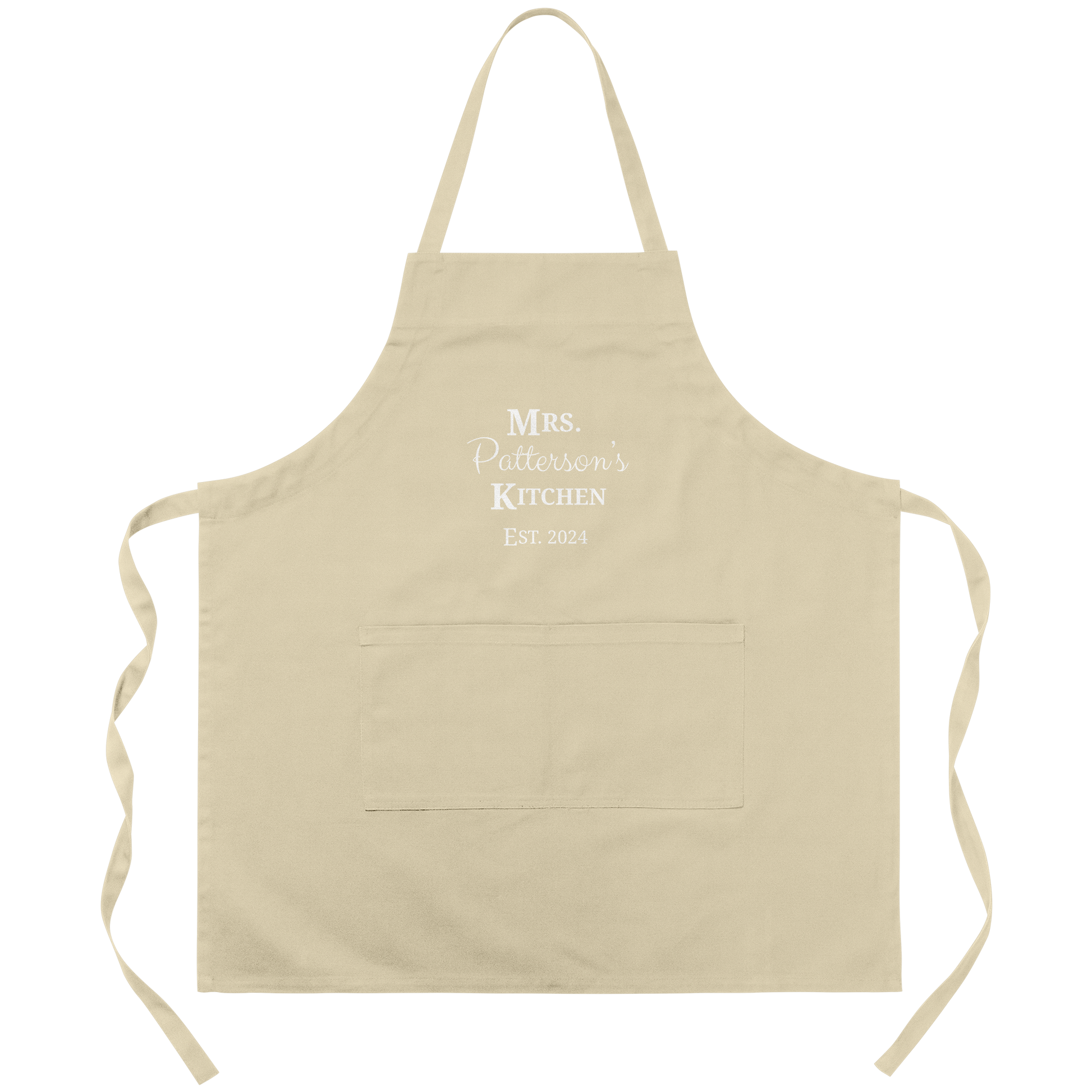 Custom_Mrs_Pattersons_Kitchen_Apron_Khaki_Transparent_Mockup.png