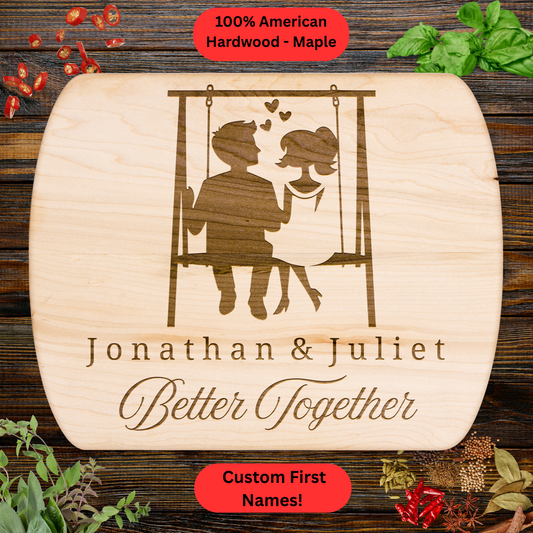 Personalized Couples Cutting Board. Custom Names Couple Gift. Valentines Day Gift. Anniversary Gift.