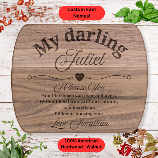 Personalized Cutting Board. Custom Names Romantic Gift. Valentines Day Gift. Anniversary Gift. Wedding Gift