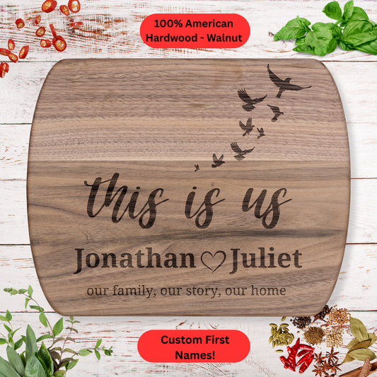 Personalized Couples Cutting Board. Custom Names Home Gift. Valentines Day Gift. Wedding Gift. Anniversary Gift