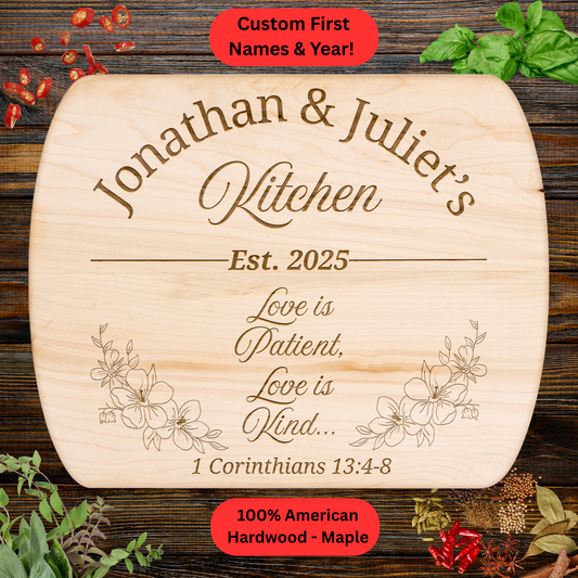 Personalized Scripture Cutting Board. Wedding and Anniversary Gift. Valentines Day Gift