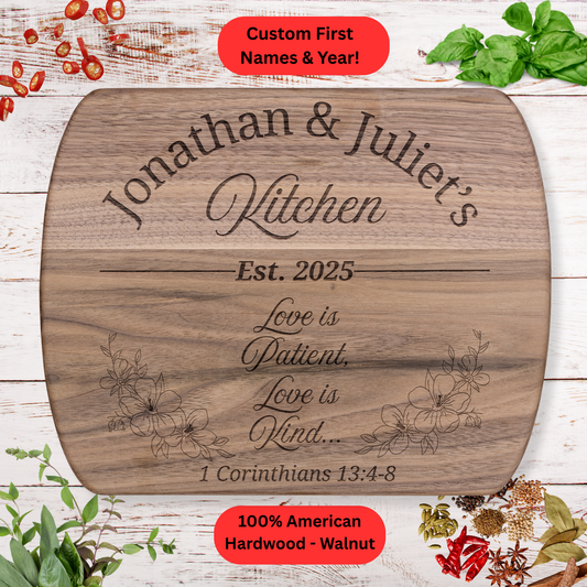 Personalized Scripture Cutting Board. Wedding and Anniversary Gift. Valentines Day Gift