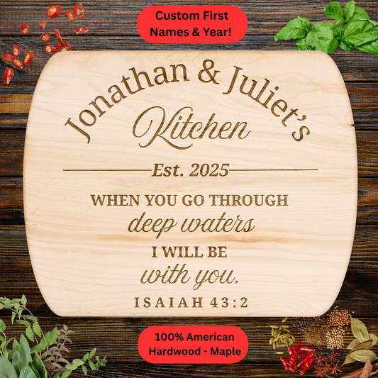 Personalized Christian Cutting Board. Custom Names and Year Faith Gift. Wedding Gift. Anniversary Gift. Valentines Day Gift