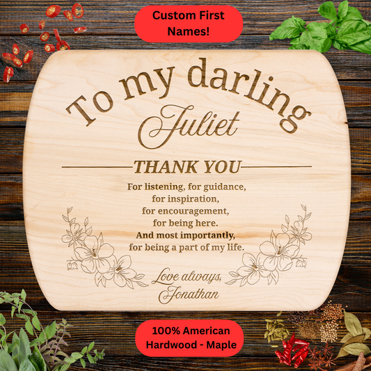 Personalized couples Cutting Board. Custom Name Kitchen Gift. Wedding or Anniversary Gift. Valentines Day Gift