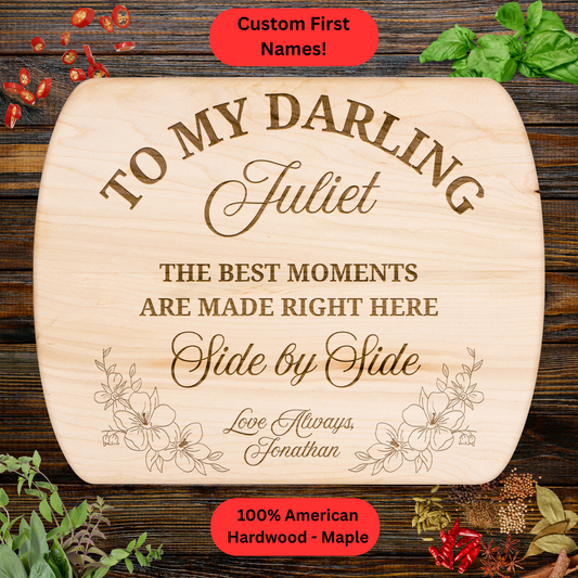 Personalized Couples Cutting Board. Custom Name Kitchen Gift. Wedding or Anniversary Gift. Valentines Day Gift