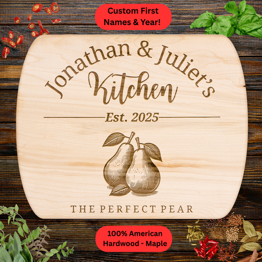 Personalized Couples Cutting Board. Custom Names Kitchen Gift. Anniversary or Wedding Gift – Walnut or Maple. Valentines Day Gift.