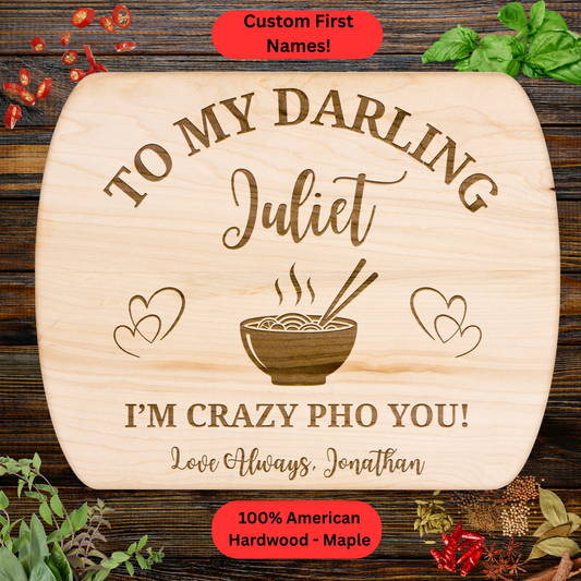 Personalized Funny Couples Cutting Board. Custom Names Kitchen Gift. Valentine’s or Anniversary Gift