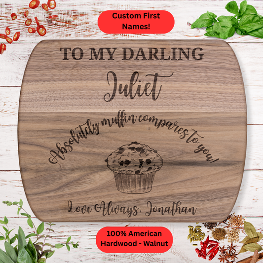 Personalized Funny Love Cutting Board. Custom Names. Valentine’s, Anniversary and Couples Gift
