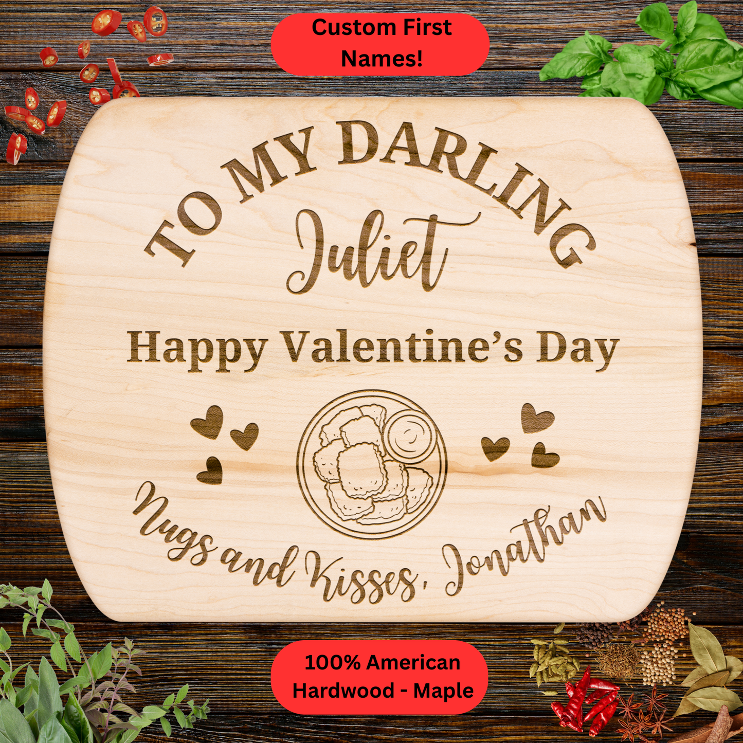 Personalized Funny Valentine’s Cutting Board. Custom Names. Valentine’s Day Gift