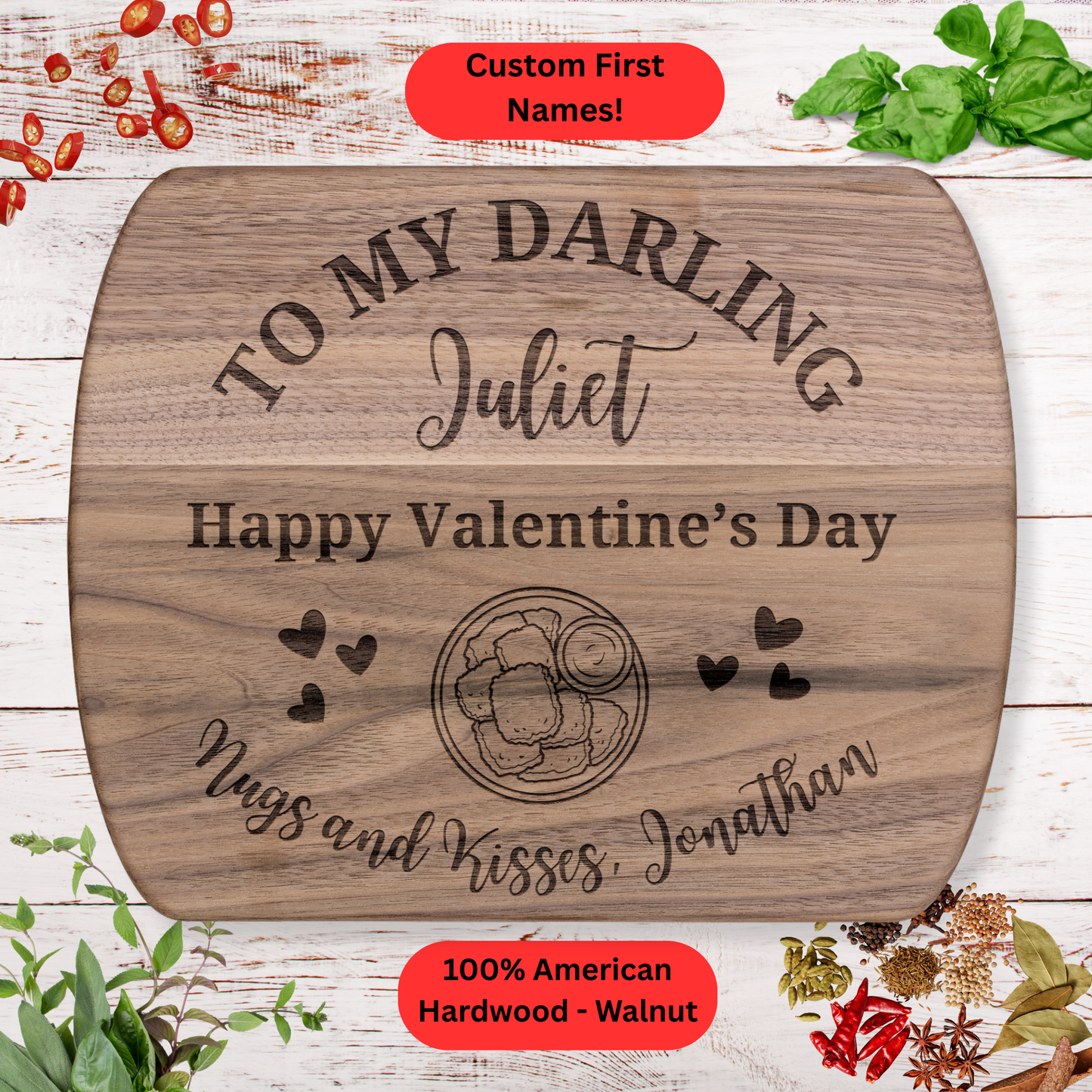 Personalized Funny Valentine’s Cutting Board. Custom Names. Valentine’s Day Gift