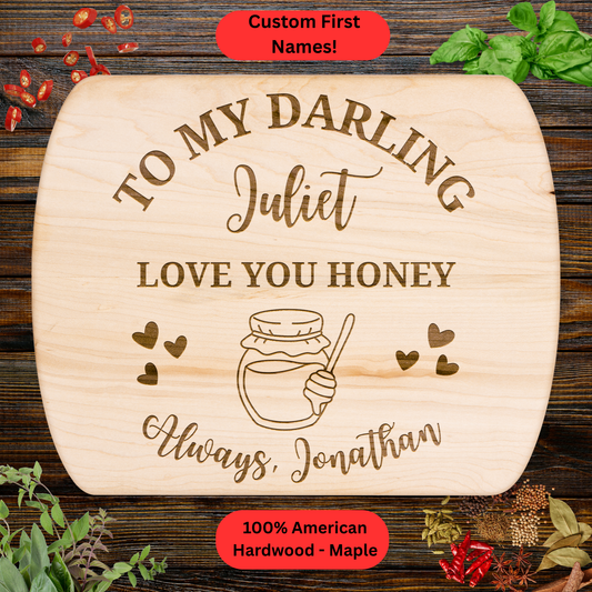 Personalized Romantic Cutting Board. Wedding or Anniversary Gift. Valentines Day Gift
