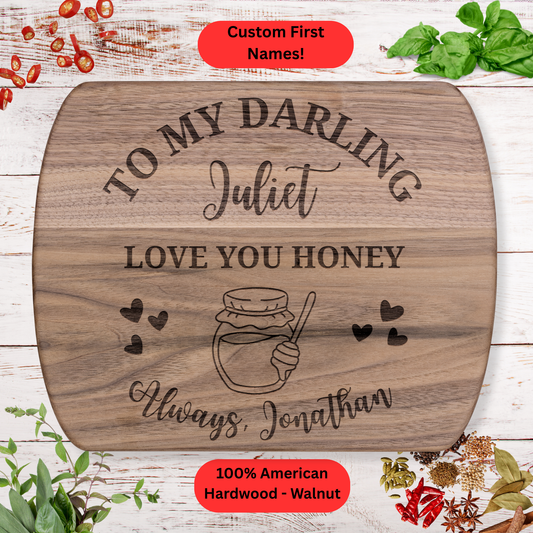 Personalized Romantic Cutting Board. Wedding or Anniversary Gift. Valentines Day Gift