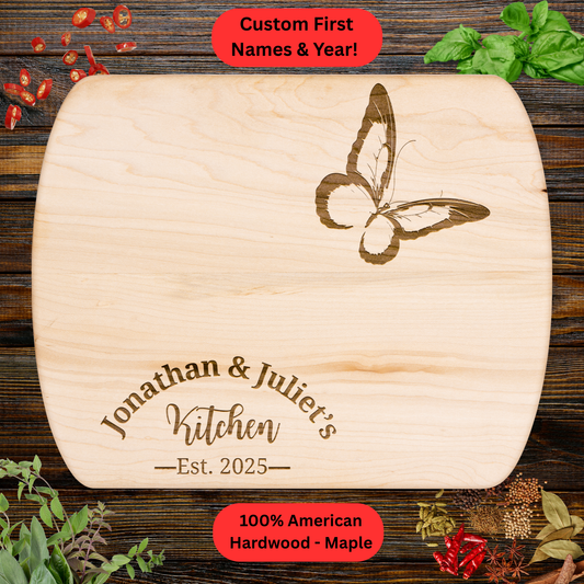 Personalized Couples Cutting Board. Wedding, Valentine's Day or Housewarming Present