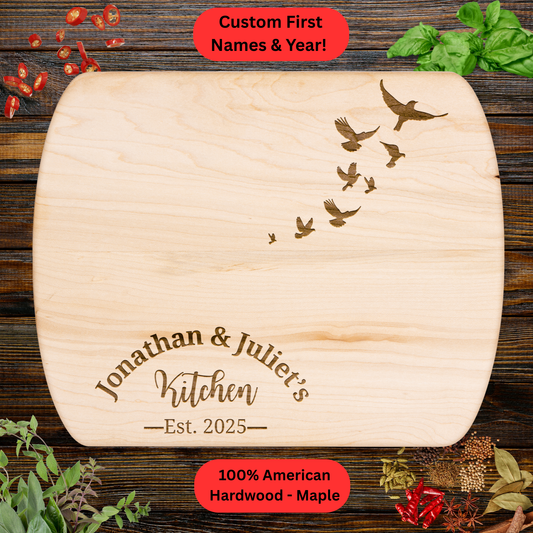 Personalized Couples Cutting Board. Wedding, Valentine's Day or Housewarming Present