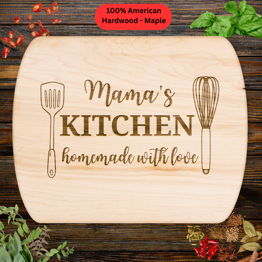 Mama’s Kitchen Cutting Board. Engraved Gift for Mom, Mother’s Day Gift. Kitchen Decor