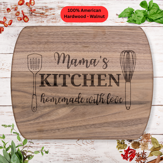 Mama’s Kitchen Cutting Board. Engraved Gift for Mom, Mother’s Day Gift. Kitchen Decor