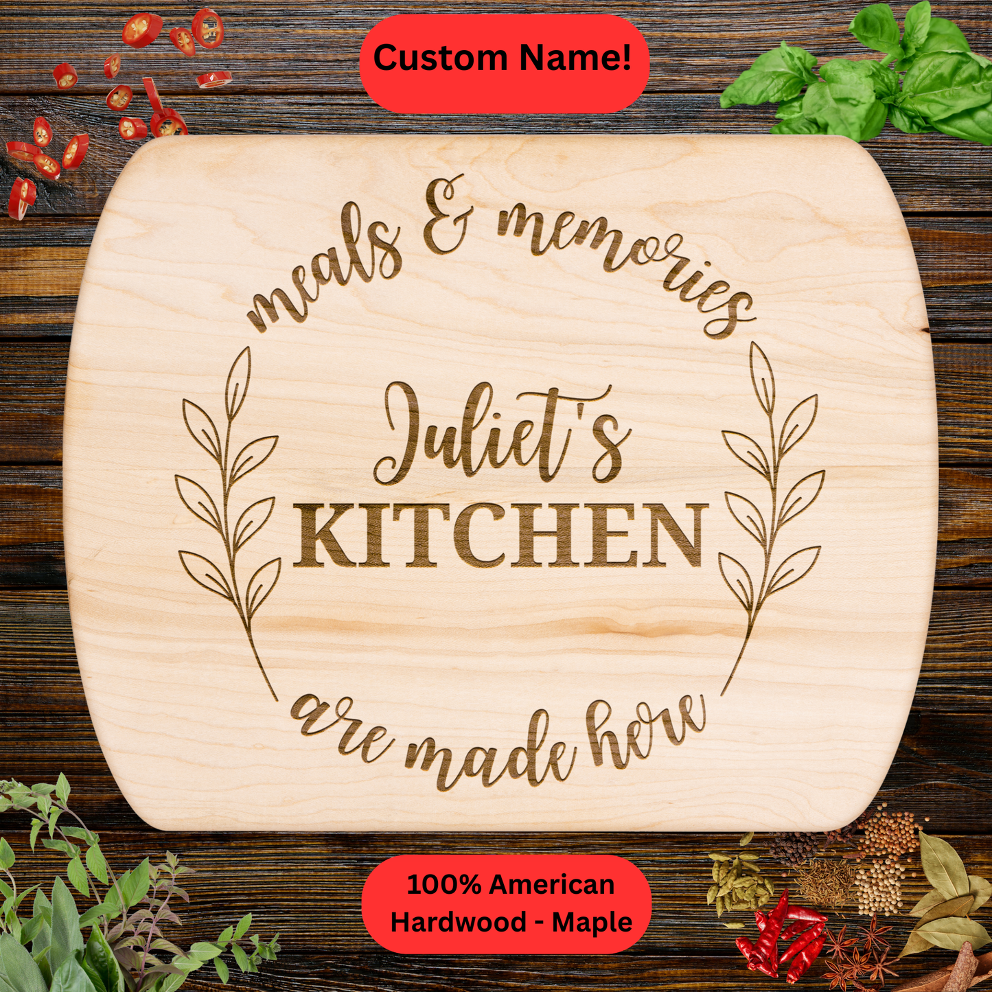 Personalized Cutting Board. Custom Mother’s Day Gift for Mom