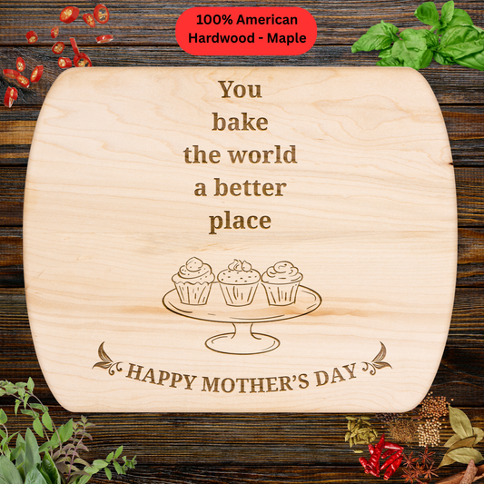 Mother's Day Cutting Board. Happy Mother’s Day Gift for Mom. Maple or Walnut