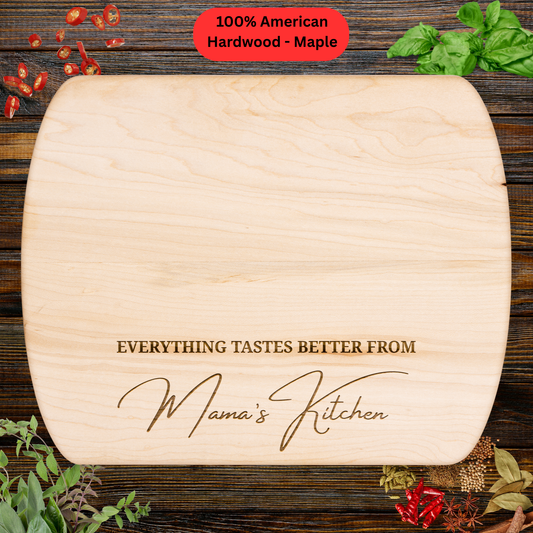 Cutting board for Mom. Mother’s Day Gift for Mom, Engraved Wooden Kitchen Decor. Maple or Walnut