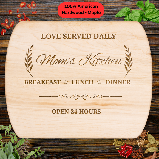 Personalized Engraved Cutting Board for Mom. Mother’s Day Gift for Mom. Maple or Walnut