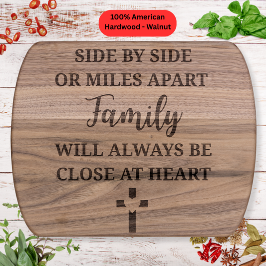 Engraved Cutting Board. Faith Based Family Gift. Long Distance Gift. Maple or Walnut.