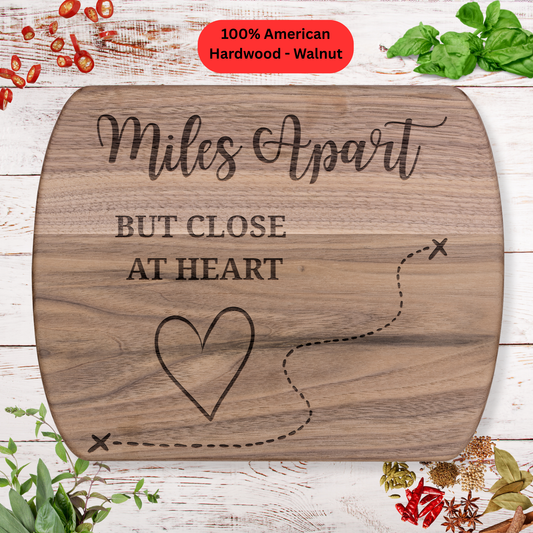 Engraved Cutting Board. Long Distance Gift. Wooden Cutting Board. Maple or Walnut.  Heart