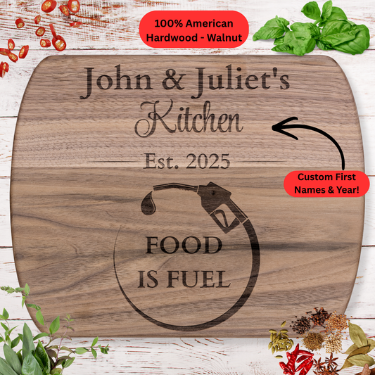Personalized Cutting Board. Custom Names and Year Gift. Meal Prep Gift for Fitness Lovers. Gym Kitchen Decor. Healthy Lifestyle Gift