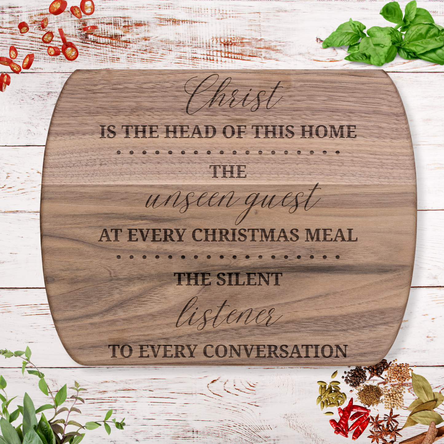 Christ Is the Head of This Home Christmas Cutting Board. Faith Filled Gift for Christian Families