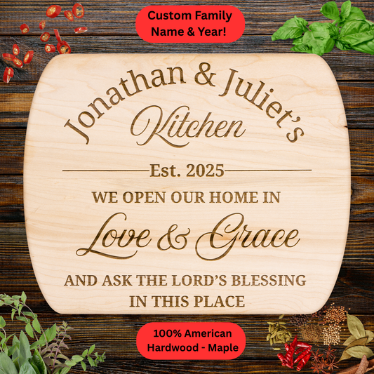 Personalized Christian Cutting Board. Faith Inspired Housewarming or Wedding Gift. Valentines Day Gift