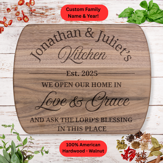 Personalized Christian Cutting Board. Faith Inspired Housewarming or Wedding Gift. Valentines Day Gift