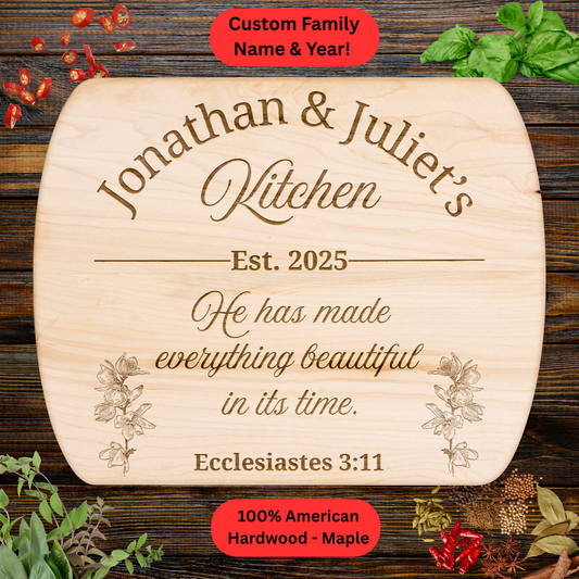 Personalized Christian Cutting Board. Faith Gift. Valentines Day GIft. Wedding gift. Anniversary Gift