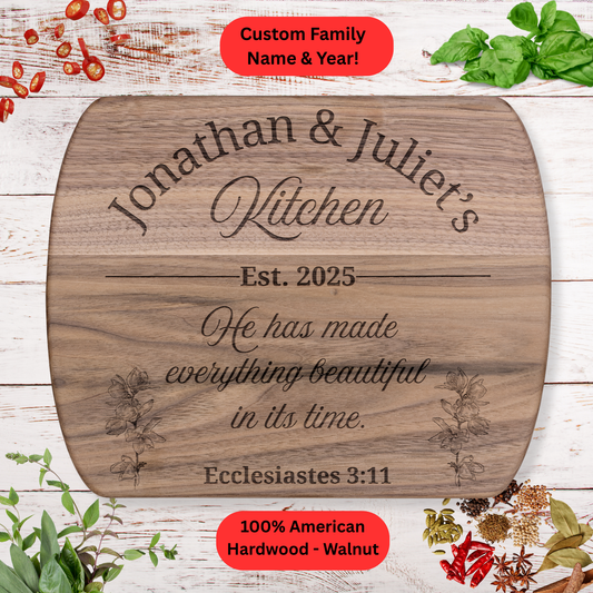 Personalized Christian Cutting Board. Faith Gift. Valentines Day GIft. Wedding gift. Anniversary Gift