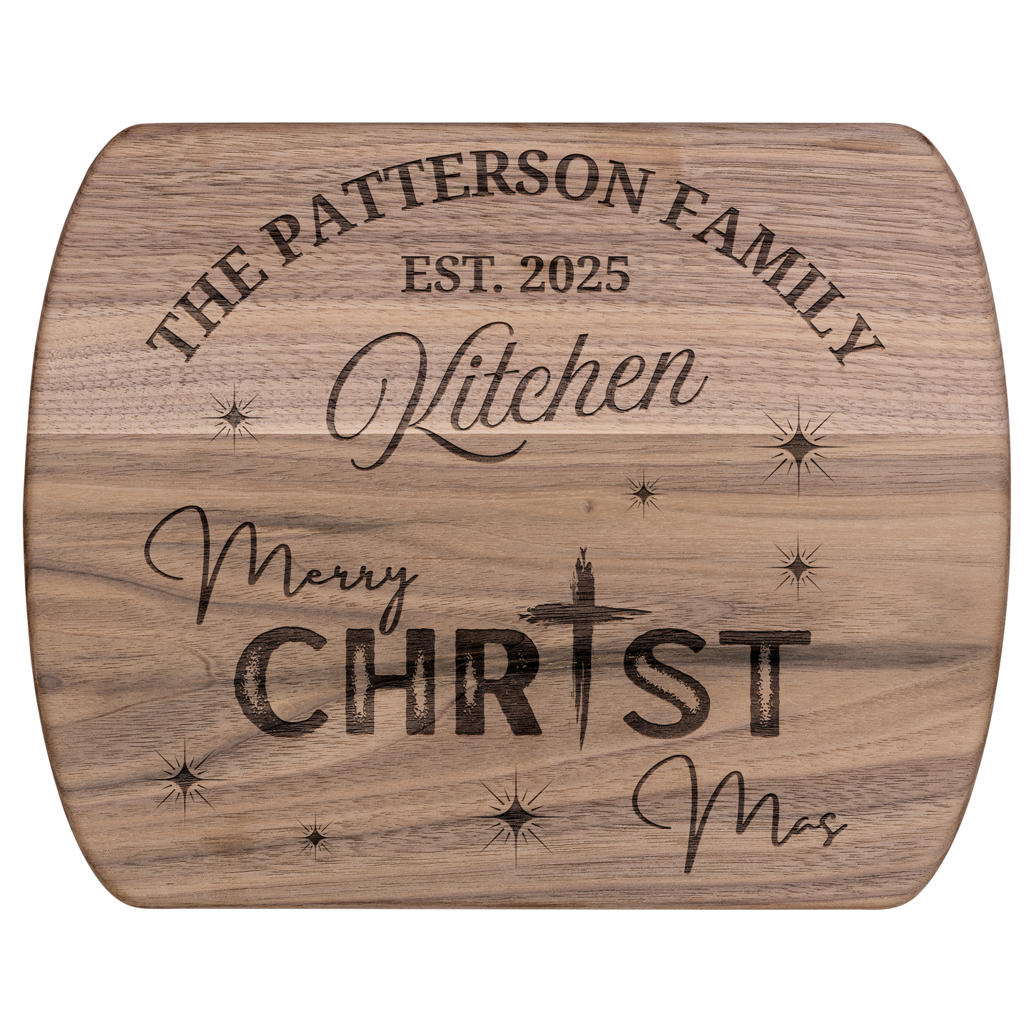 Personalized Family Christmas Cutting Board. Faith Inspired. Family Christmas Gift. Christian Family Gift